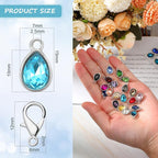 Inbagi 160 Pcs Crystal Birthstone Charms Beads Pendants and Lobster Claw Clasp - Image 4