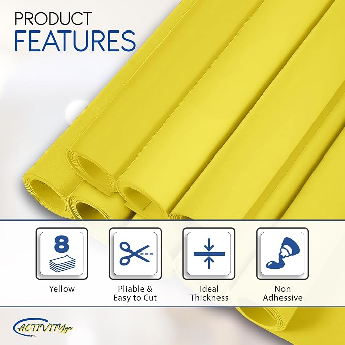 Yellow EVA Foam Sheets, 6 x 9 Inch, 2mm Thick – Foam Paper - Image 4