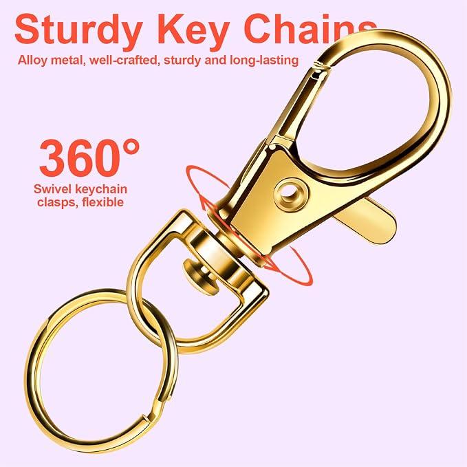 LEOBRO 480PCS Lobster Claw Clasps and Key Rings, Jewelry Making, Art Crafts - Image 6