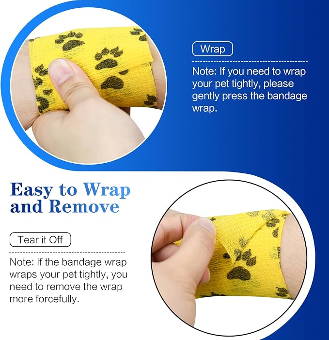 6pcs 2" Self Adhesive Bandage Wraps, Paw Prints A | - Image 7