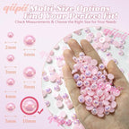 qiipii 220PCS 10mm Light Pink AB Half Round Pearls - Image 3