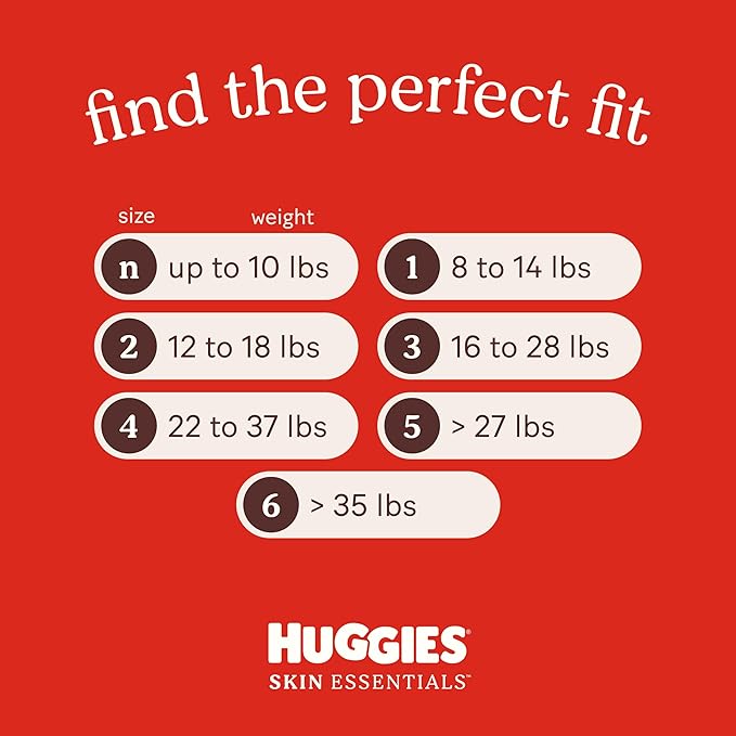 Huggies Size 4 Diapers, Skin Essentials Baby Diapers, Size 4 (22-37 lbs), 140 Count (2 Packs of 70)