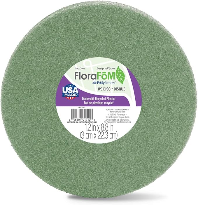 FloraCraft FloraFōM Disc 1.2 Inch x 8.8 Inch Green by FloraCraft