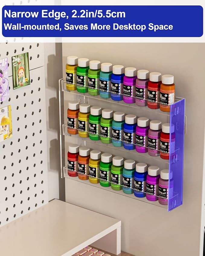3 Tier Display Rack, Acrylic Craft Paint Storage Organizer, Miniature Holder - Image 3
