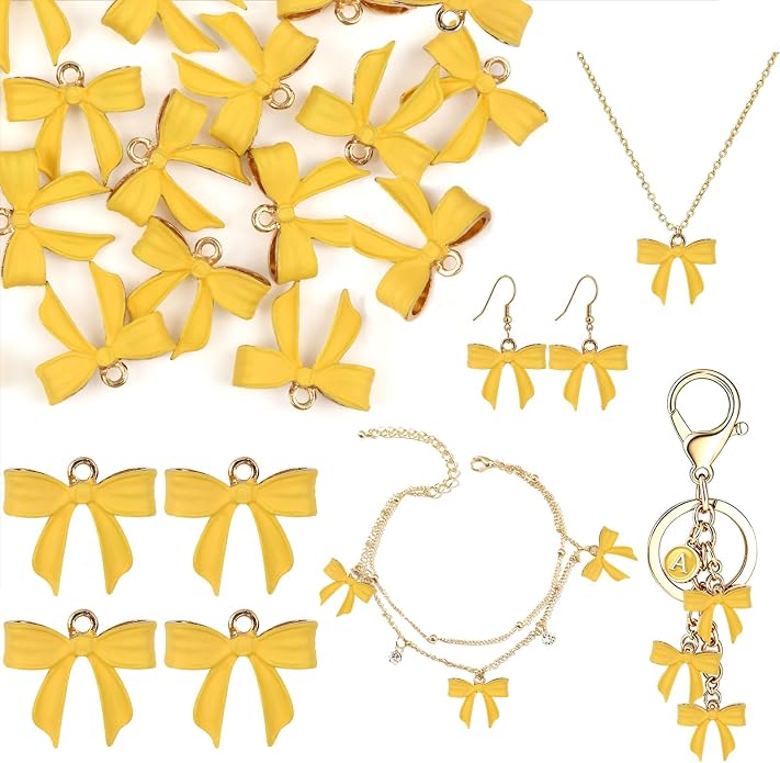 Bow Charms for Bracelet Jewelry Making Cute Bracelet Charms | 18Pcs, Bow Charms by Unknown