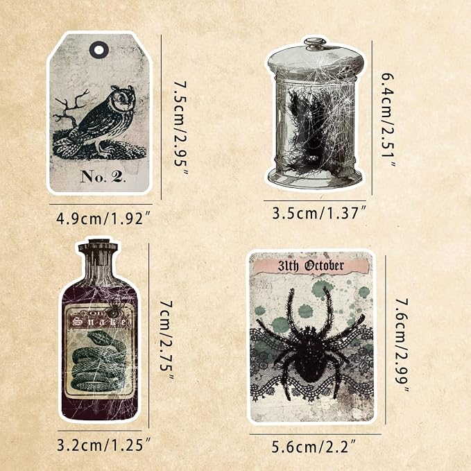 Prstincol 106 Pcs Potion Labels Stickers, Apothecary Sticker Dark Aesthetic - Image 6