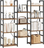 NUMENN Triple Column 4 Tier Bookshelf, Bookcase by NUMENN