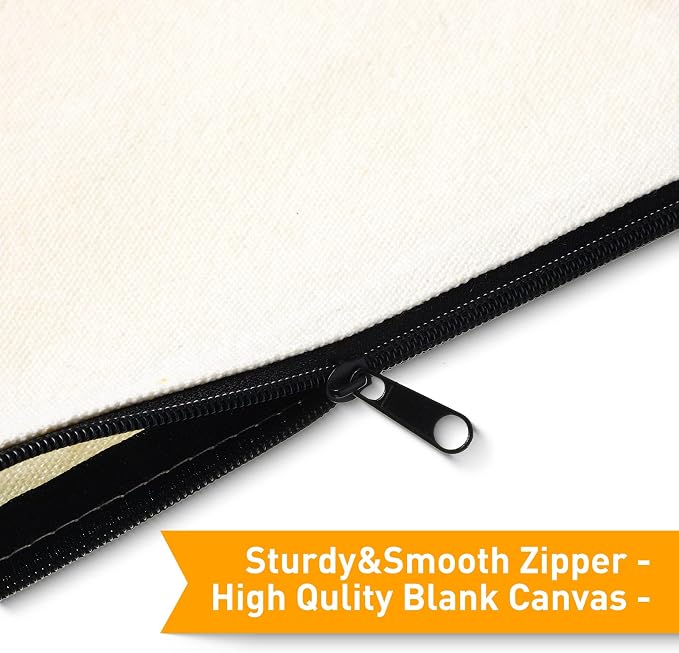 Reginary 80 Pack Canvas Zipper Makeup Bags Bulk Pencil Pouches Blank DIY Craft - Image 3