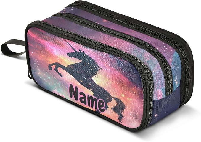 Custom Unicorn Galaxy Sky Pencil Case Box Boys Girls Personalized Name Large by BOENLE-WELCOMEYOURCOMING