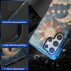 Case for Samsung Galaxy S25 Ultra Case, Sun Moon Stars Faux Stained Glass - Image 4