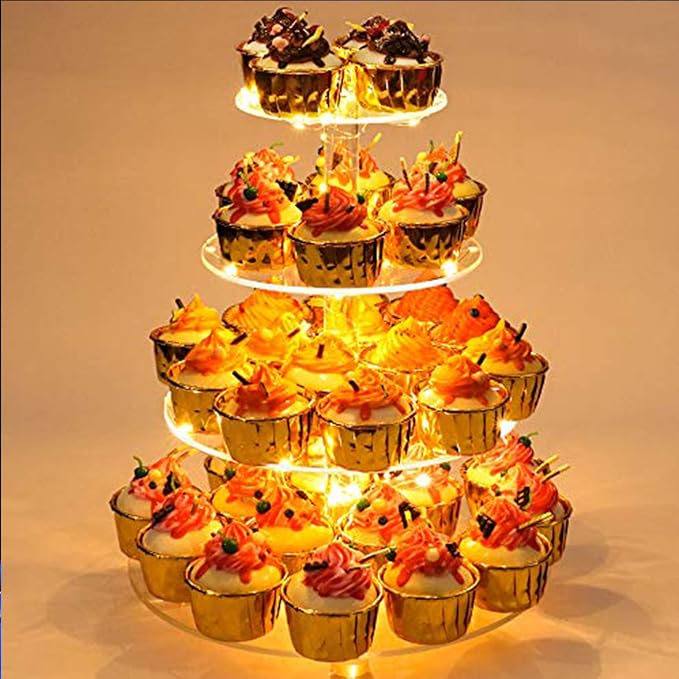 YestBuy 4 Tier Round Cupcake Stand, Cupcake Holder, 4 Tier Cupcake Tray by YestBuy