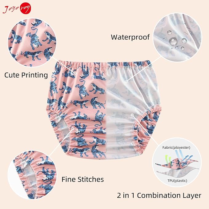 Joyo roy Plastic Diaper Covers Toddler Plastic Underwear for Potty Training Cloth Diaper Covers for Girls Rubber Pants for Toddlers Rubber Training Pants for Toddlers 4t Waterproof Underwear