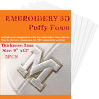JIYUANCH- 5PCS Embroidery Puffy Foam 9″x12″ Large Size 3MM Creating 3D by Unknown