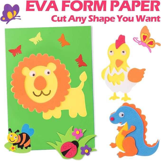 Pangda 100 Pcs 20 Colors EVA Craft Foam Sheet 9 x 12 Inch EVA Foam Crafts Paper - Image 5