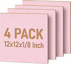 4 Pack Pink Basswood Sheets for Crafts, DIY Ornaments & Architectural Models by Creatorally