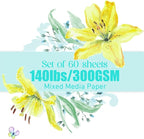 Mixed Media Paper 60 Sheets, 9 X 12 Inches 140 LB/300 GSM Heavyweight Cotton - Image 3