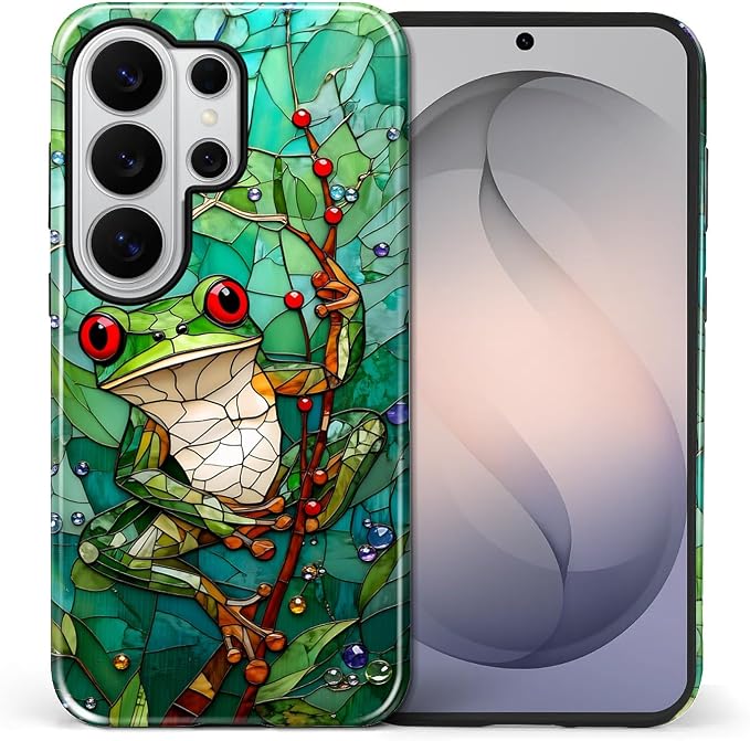 for Samsung Galaxy S26 Ultra Case, Frog Stained Glass Pattern Glossy 2 in 1 by Teonvpu