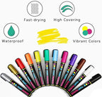 Permanent Markers for Rock Painting, 12 Colors, Medium Point, Quick-Drying - Image 8