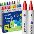 Coogert 24 Paint Pens for Rock, Dual Tip Acrylic Paint Markers by CoogertPaintPens