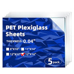 5-Pack of 12×16" x 0.04" PET/Plexiglass Sheets, Transparent Clear Flexible by MorefaLife