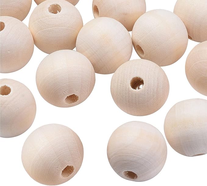 100Pcs 1 Inch Unfinished Wood Beads Round Wooden Spacer Beads Natural Wood - Image 5