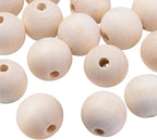 100Pcs 1 Inch Unfinished Wood Beads Round Wooden Spacer Beads Natural Wood - Image 5