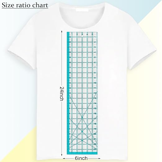 Acrylic Ruler 7 Piece Set, Quilting Rulers, Non Slip Rings 50 Pieces - Image 2