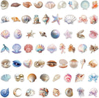50 Pcs Sea Shell Stickers Aesthetic PET Transparent Conch Stickers Clamshell - Image 2