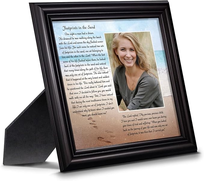 Footprints in the Sand Inspirational Wall Art, Beach Decor, Christian Gifts by CROSSROADSHOMEDECOR