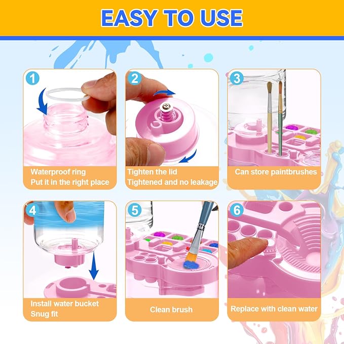 Upgraded Paint Brush Cleaner Tool, Brush Rinser Cup Painting Running Water - Image 5