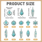 30Pcs Western Charms for Jewelry Making, Tibetan Style Turquoise Charms Flower - Image 4