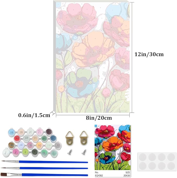 Lxmsja Poppies Paint by Numbers Kit - Image 4