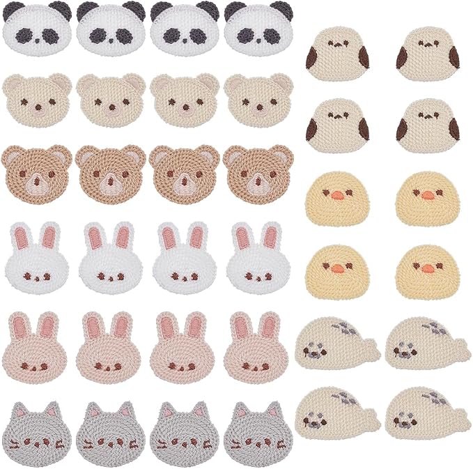 FINGERINSPIRE 36 PCS Crochet Appliques 9 Style Lovely Animals Sew On Patch by FINGERINSPIRE