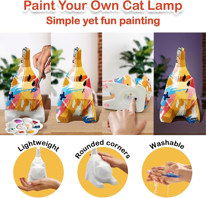 Goody King Paint Your Own Cat Lamp Art Kit, Arts & Crafts - Image 5
