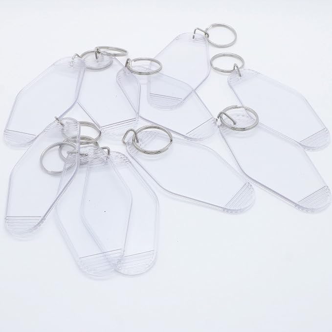 10pcs Blank Hotel Keychains Bulk Vintage Motel Keychain Vinyl HTV printing - Image 4