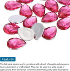 MECCANIXITY 50PCS Flat Back Acrylic Teardrop Gems 13x18mm Artificial Rhinestones - Image 4