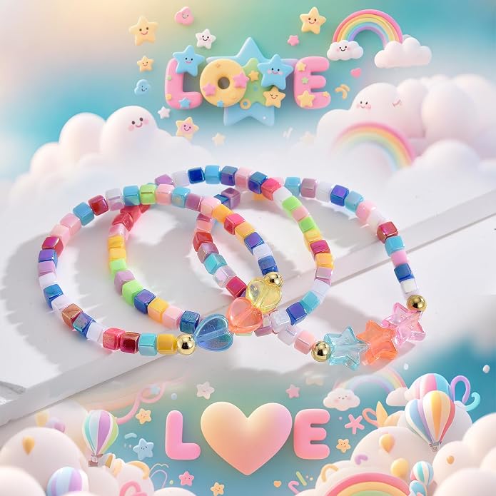 Friendship Bracelets for Girls, 10-Piece Cute Preppy Beaded Bracelet Set for - Image 7