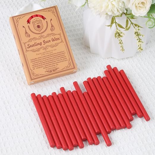 Red Sealing Wax Sticks, WASOHLING 20Pcs Glue Gun Wax Seal Sticks - Image 2