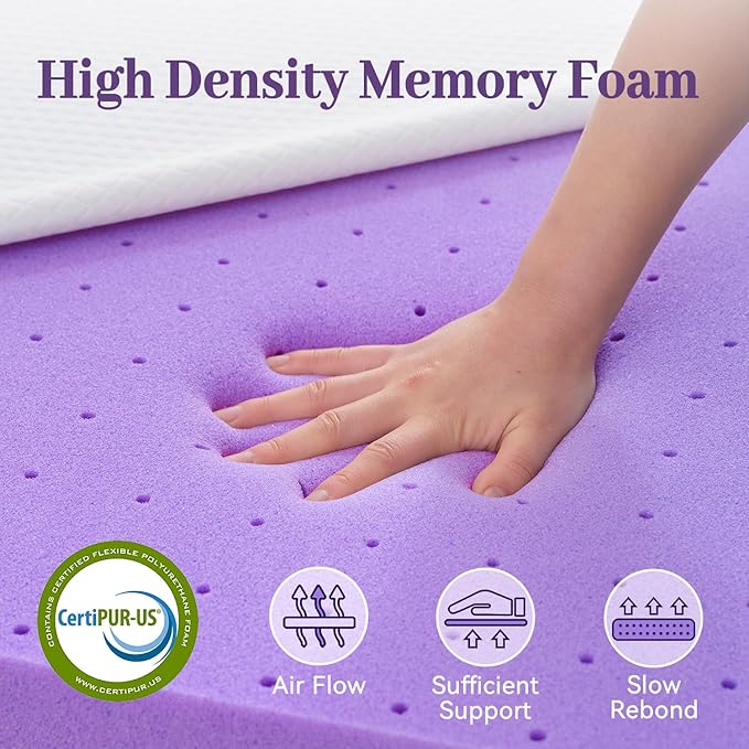SINWEEK 2 Inch Gel Memory Foam Mattress Topper Twin XL Size/Twin Extra Long - Image 5