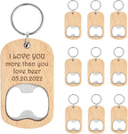 10 Pcs Wooden Keychain Blanks Wood Bottle Opener Bulk Laser Engraving Blanks by CozyCabin