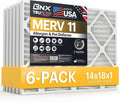 BNX TruFilter 14x18x1 Air Filter MERV 11 (6-Pack) - MADE IN USA - Allergen Defense Electrostatic Pleated Air Conditioner HVAC AC Furnace Filters for Allergies, Dust, Pet, Smoke, Allergy MPR 1200 FPR 7