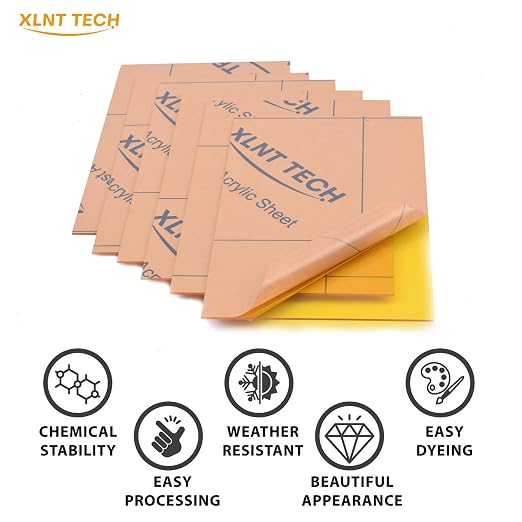 6 PCS Yellow Transparent Cast Acrylic Sheets 8" x 12" x 0.118", Plexiglass - Image 4