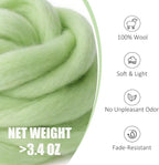Wool Roving Sharp Green, 3.4oz Needle Felting Wool, Perfect Felting Wool - Image 2