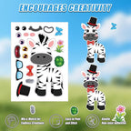 48 Sheets Create Funny Safari Animals Stickers, Make a Face Stickers - Image 4