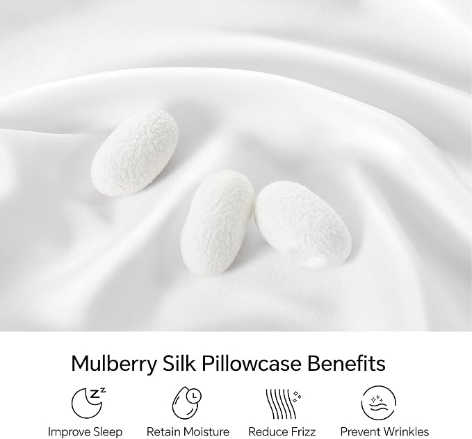 INFIIXSO Mulberry Silk Pillow Cases King Size Set of 2, Silk Pillowcase - Image 2