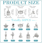 Craftdady Tibetan Style Antique Silver Alloy Pendants Cute Metal Dangle Charms - Image 3