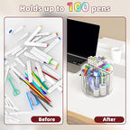 Absonic Pencil Holder for Kids, 360 Rotating Pen Holder for Desk Organizer and - Image 2