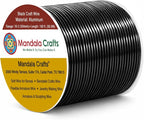 Mandala Crafts 18 Gauge Black Anodized Aluminum Craft Wire, 100 FT | Colored by MandalaCrafts