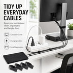 80pcs 8 Inch Cable Ties Reusable Black Hook and Loop Cord Ties - Image 5
