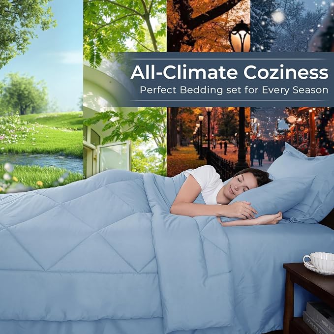 HEVUMYI Light Blue King Comforter Set - Image 3